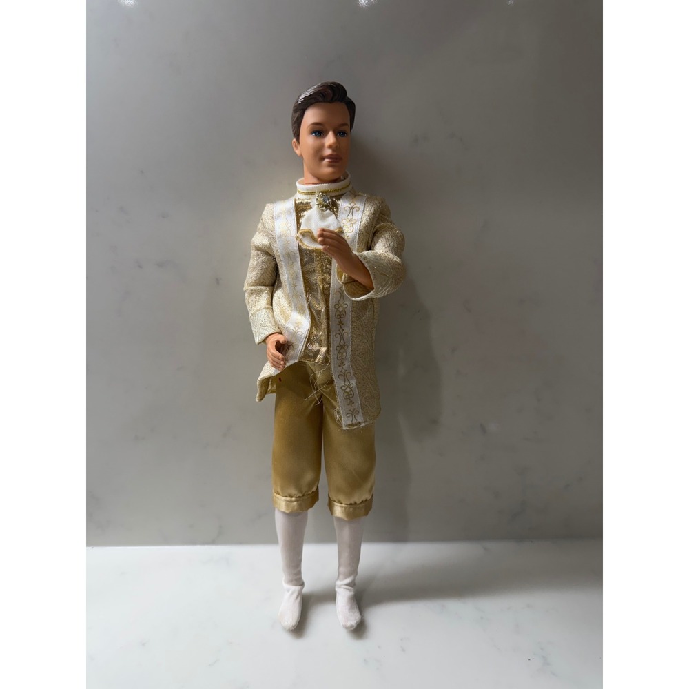 Mattel Barbie Prince Ken Doll Gold Royal Fairytale Outfit Collectible 12 Inch